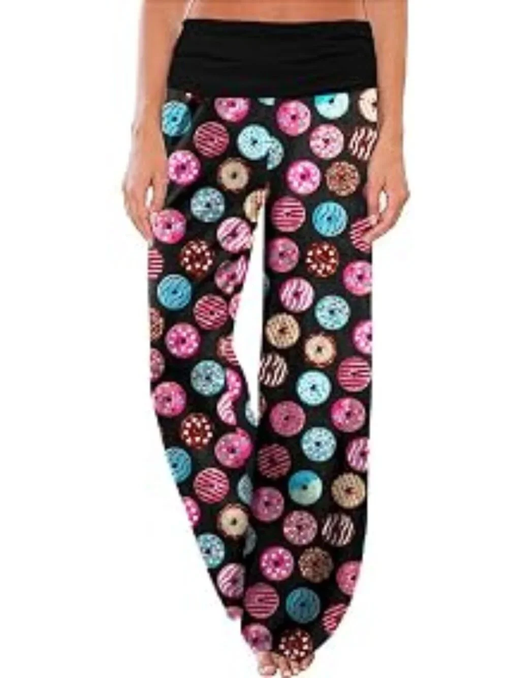Gracyoga LNC Stretchy Wide Leg Lounge Palazzo Fold Waist Pants 3X 